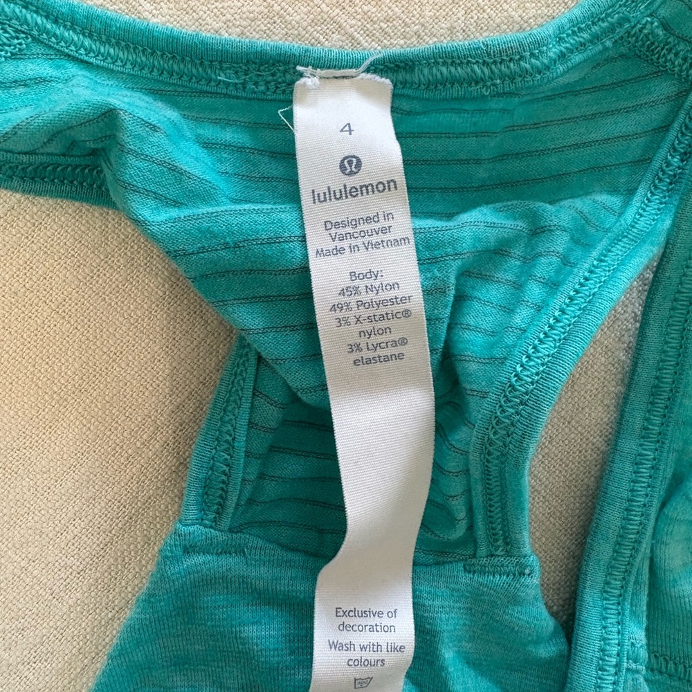 Lululemon Teal Tank